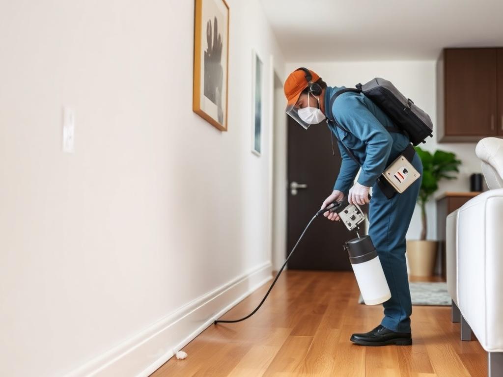 Family-safe interior pest treatment on skirting boards
