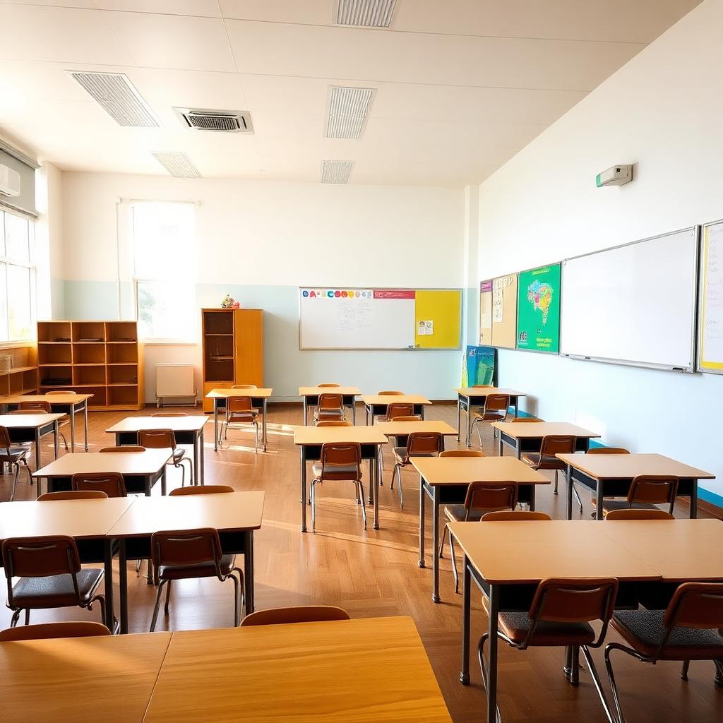 Empty Australian school classroom — pest control servicing for schools across the Sutherland Shire